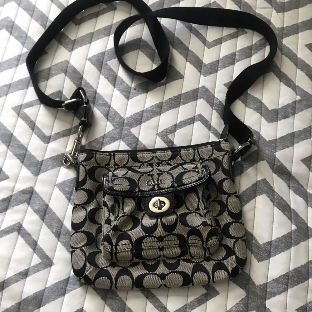 Coach Grey and Black Crossbody purse